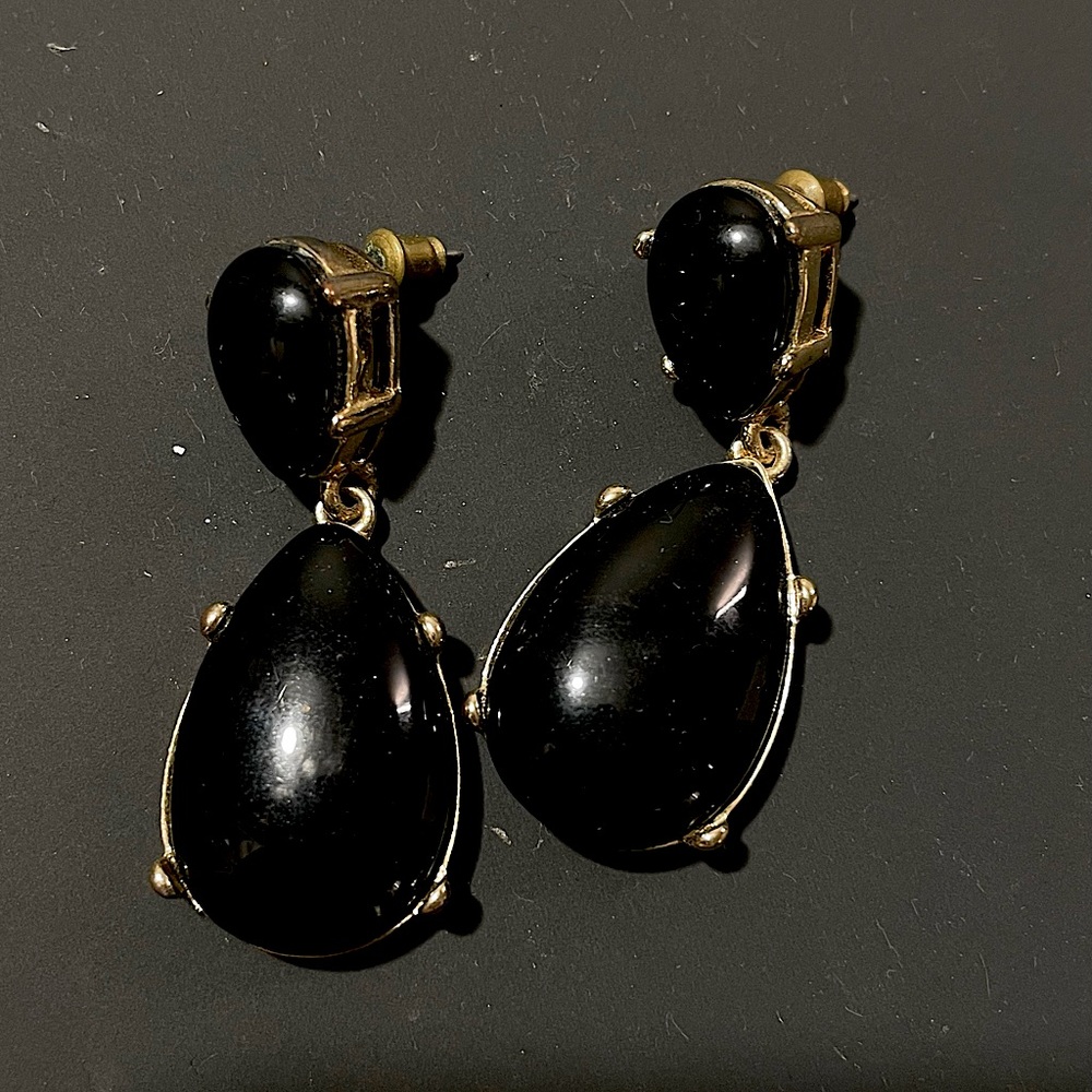 Gold and black earrings